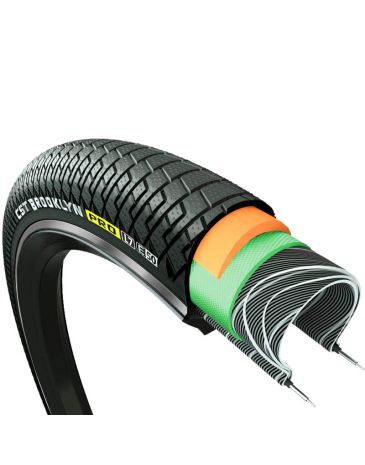CST bicycle tire Brooklyn PRO 26 inch 2.15 55 559 black Babboe